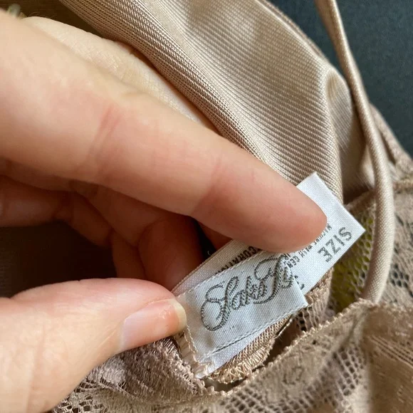 Vintage 1970s Diane Vin Furstenberg Mauve Lace Boho Slip XS romantic - Picture 6 of 10